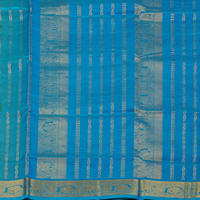 Hayagrivas Handloom Silk Cotton Saree in Dazzling Lemon Green KBE123D3-24