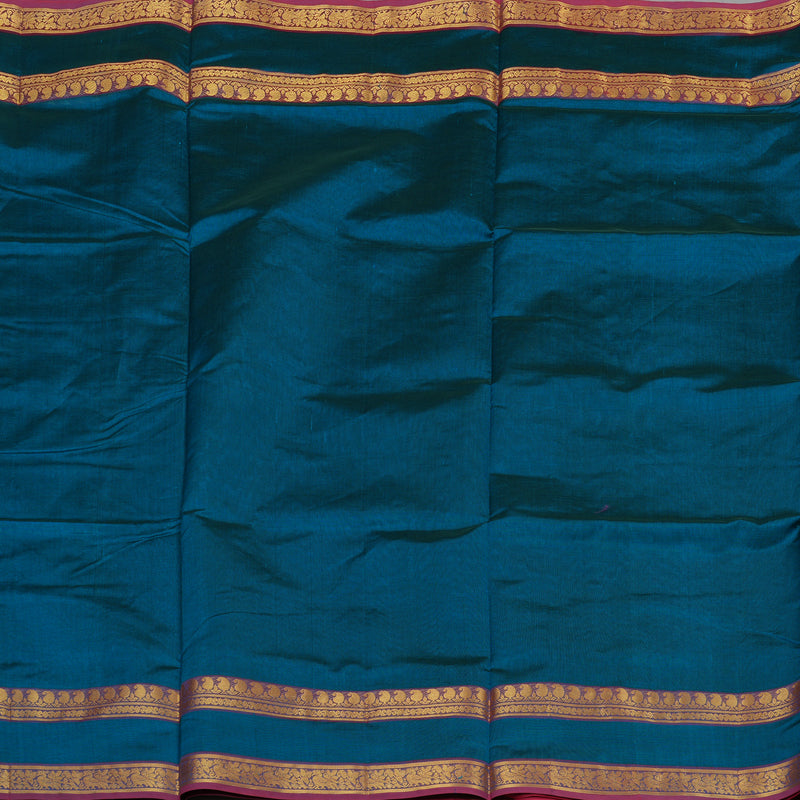 Hayagrivas Handloom Pure Silk Cotton Saree in Striking Dark Sky Blue KBE123D3-6