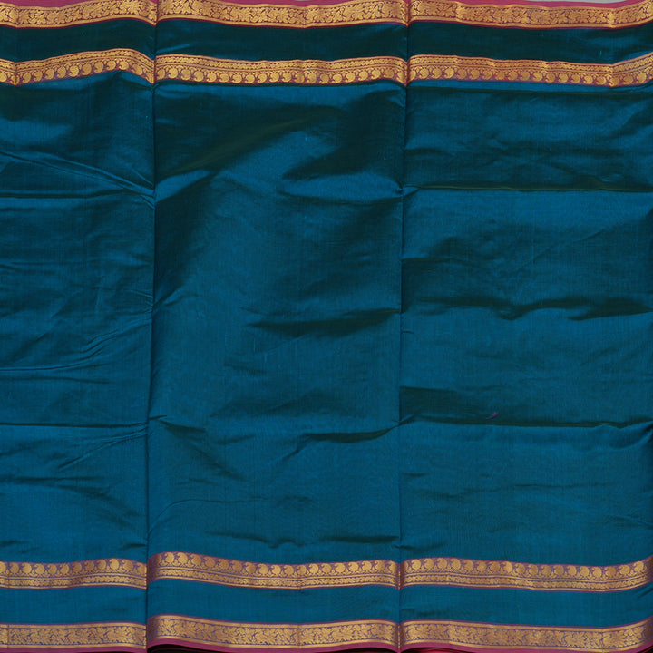 Hayagrivas Handloom Pure Silk Cotton Saree in Striking Dark Sky Blue KBE123D3-6