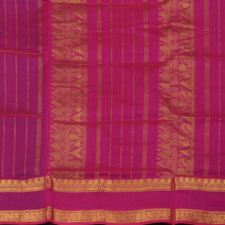 Hayagrivas Handloom Pure Silk Cotton Saree in Striking Dark Sky Blue KBE123D3-6
