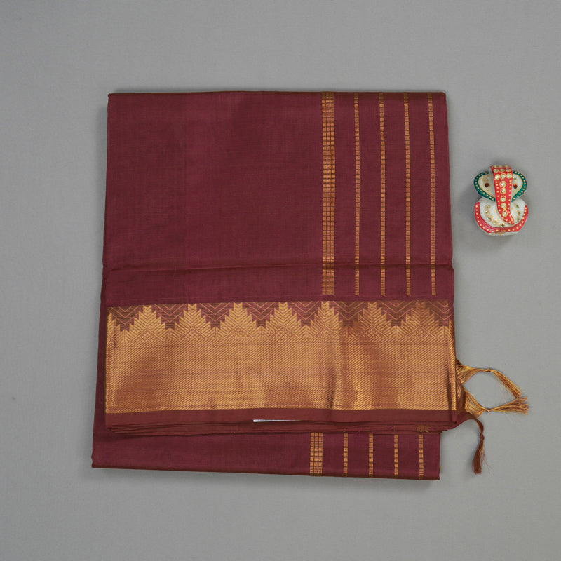 Hayagrivas Handloom Pure Silk Cotton Saree in Regal Maroon KBE123D3-7