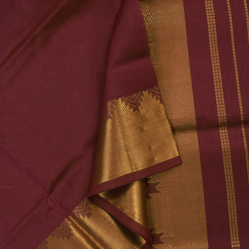 Hayagrivas Handloom Pure Silk Cotton Saree in Regal Maroon KBE123D3-7