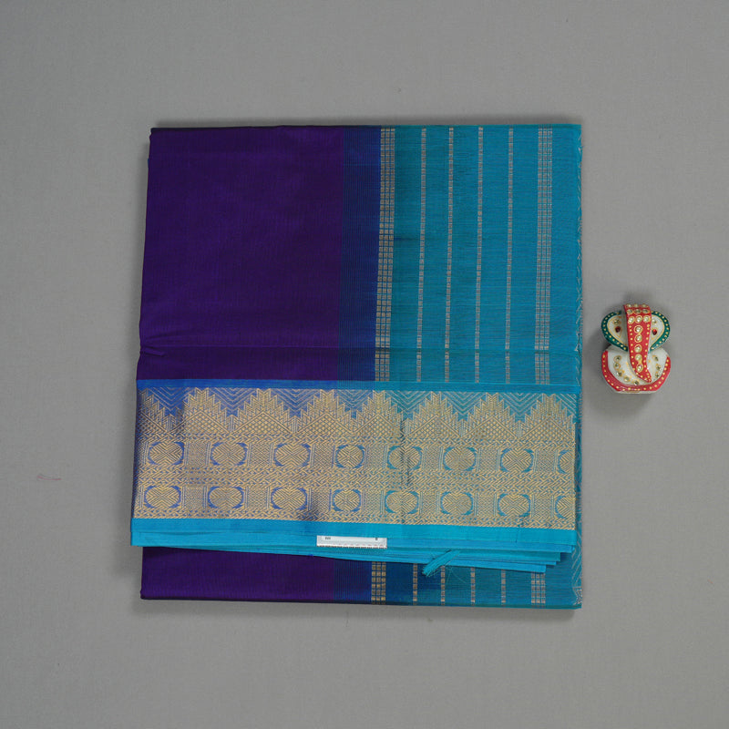 Hayagrivas Handloom Pure Silk Cotton Saree in Vibrant Blue KBE123D3-9