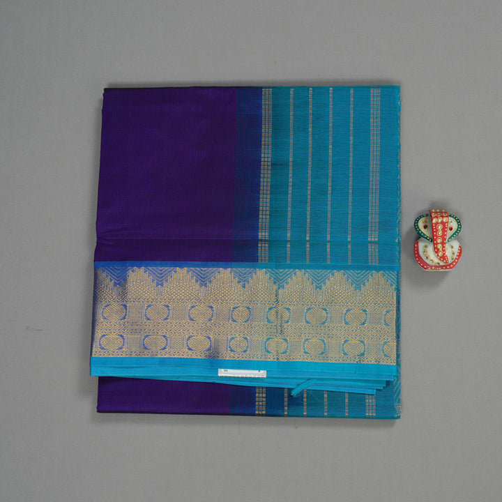 Hayagrivas Handloom Pure Silk Cotton Saree in Vibrant Blue KBE123D3-9