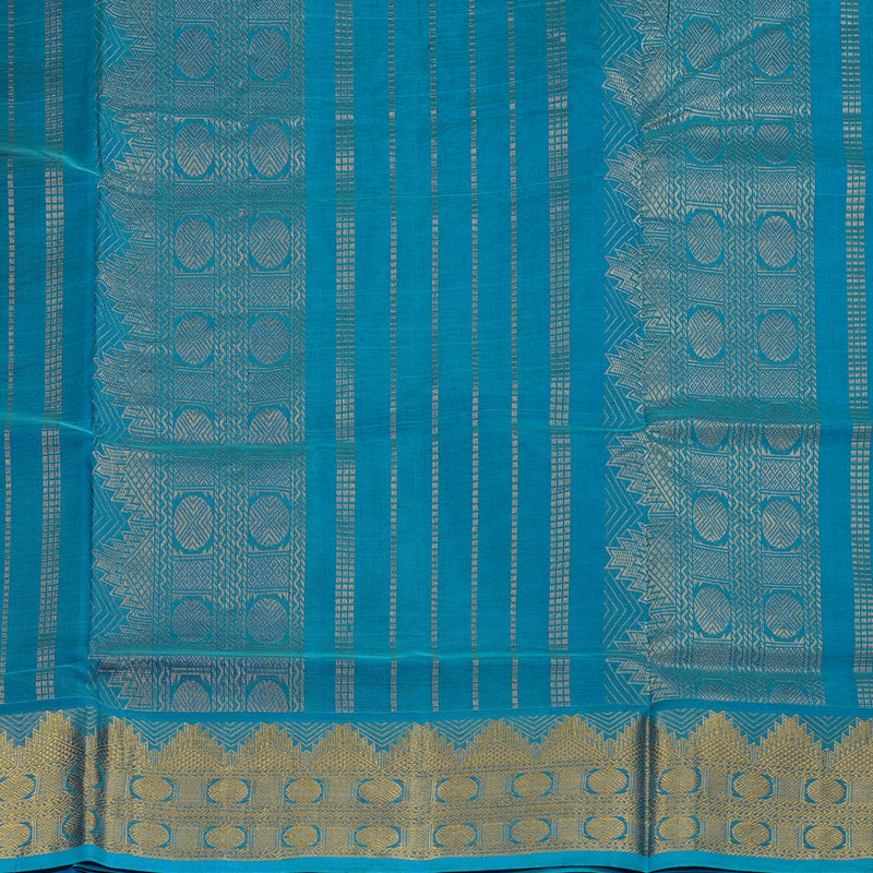 Hayagrivas Handloom Pure Silk Cotton Saree in Vibrant Blue KBE123D3-9
