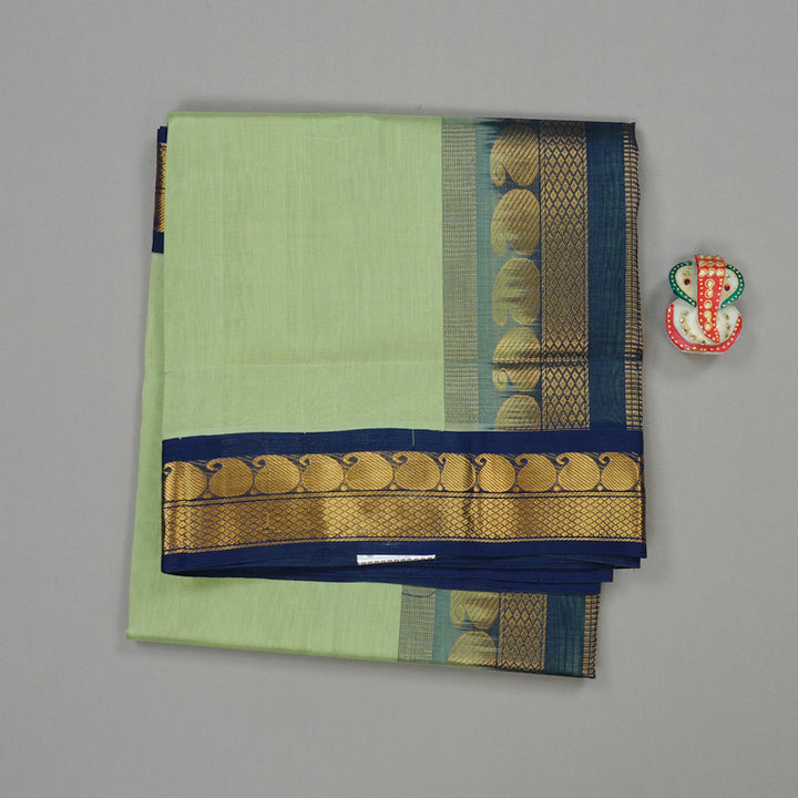 Hayagrivas Handloom Silk Cotton Saree in Ethereal Light Pastel Green KBE123D5-2