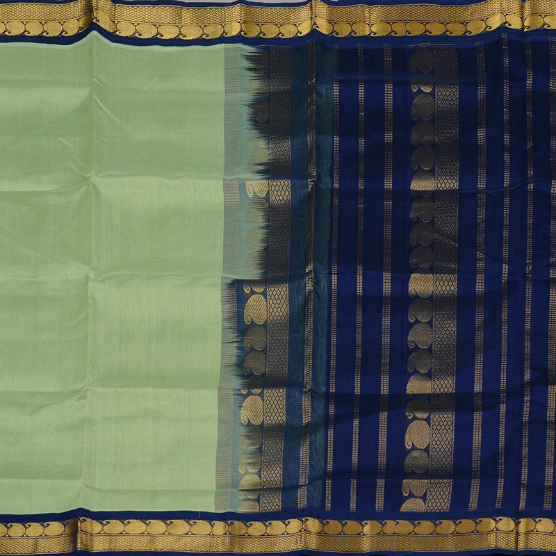 Hayagrivas Handloom Silk Cotton Saree in Ethereal Light Pastel Green KBE123D5-2
