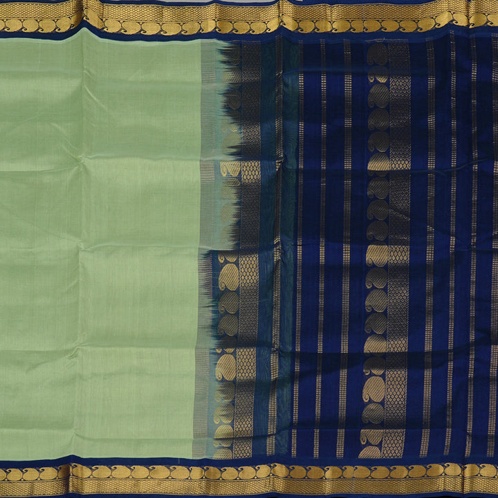 Hayagrivas Handloom Silk Cotton Saree in Ethereal Light Pastel Green KBE123D5-2