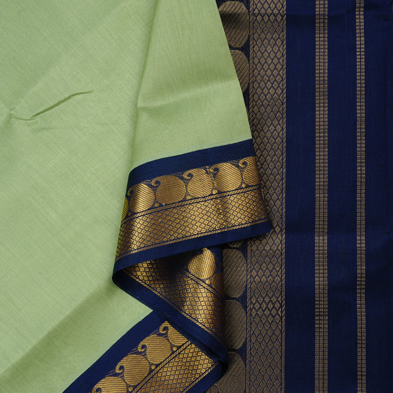 Hayagrivas Handloom Silk Cotton Saree in Ethereal Light Pastel Green KBE123D5-2