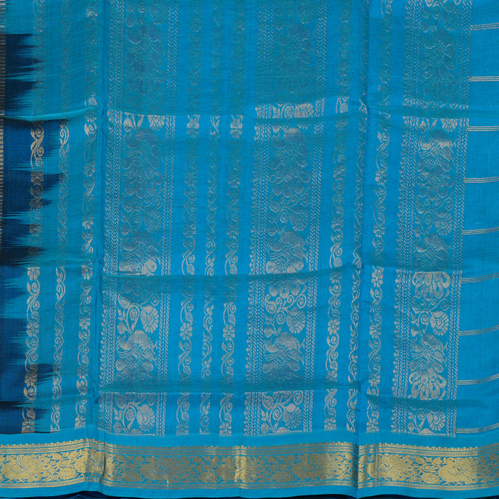Hayagrivas Handloom Pure Silk Cotton Saree in Midnight Dark Blue KBE123D7-4