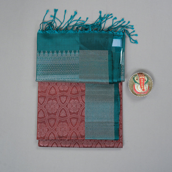 Hayagrivas Brown Handloom Soft Silk Saree KBE1240I2-11