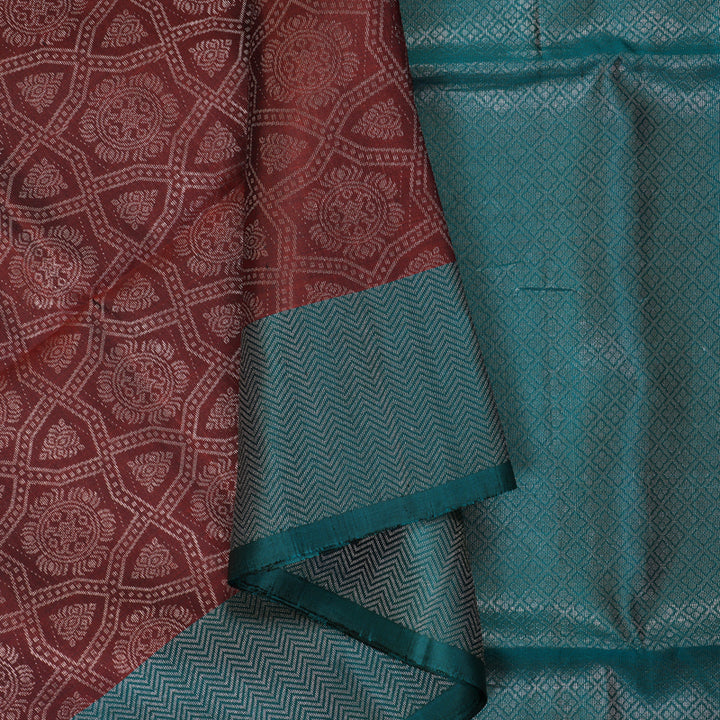 Hayagrivas Brown Handloom Soft Silk Saree KBE1240I2-11