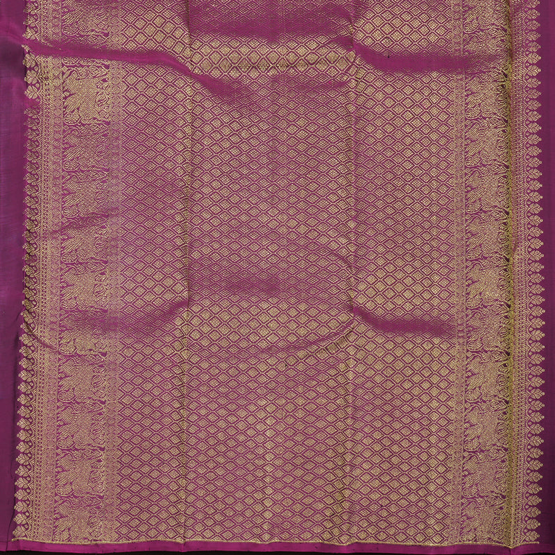 Hayagrivas Handloom Bottle Green Kanjivaram Silk Saree with Wine Purple Border KBE1245I1-7