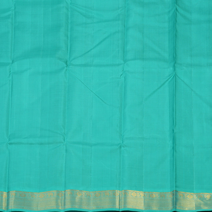 Hayagrivas Handloom Wine Purple Kanjivaram Silk Saree with Teal Border KBE1249I2-5