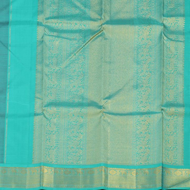 Hayagrivas Handloom Wine Purple Kanjivaram Silk Saree with Teal Border KBE1249I2-5