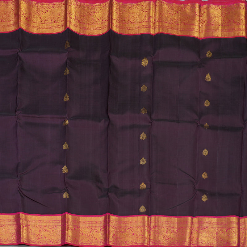 Hayagrivas Handloom Plum Purple Kanjivaram Silk Saree with Pink Border KBE1249I3-2