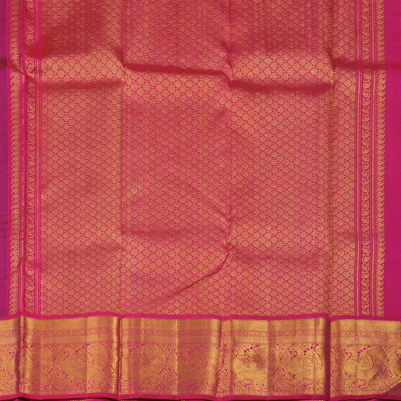 Hayagrivas Handloom Plum Purple Kanjivaram Silk Saree with Pink Border KBE1249I3-2