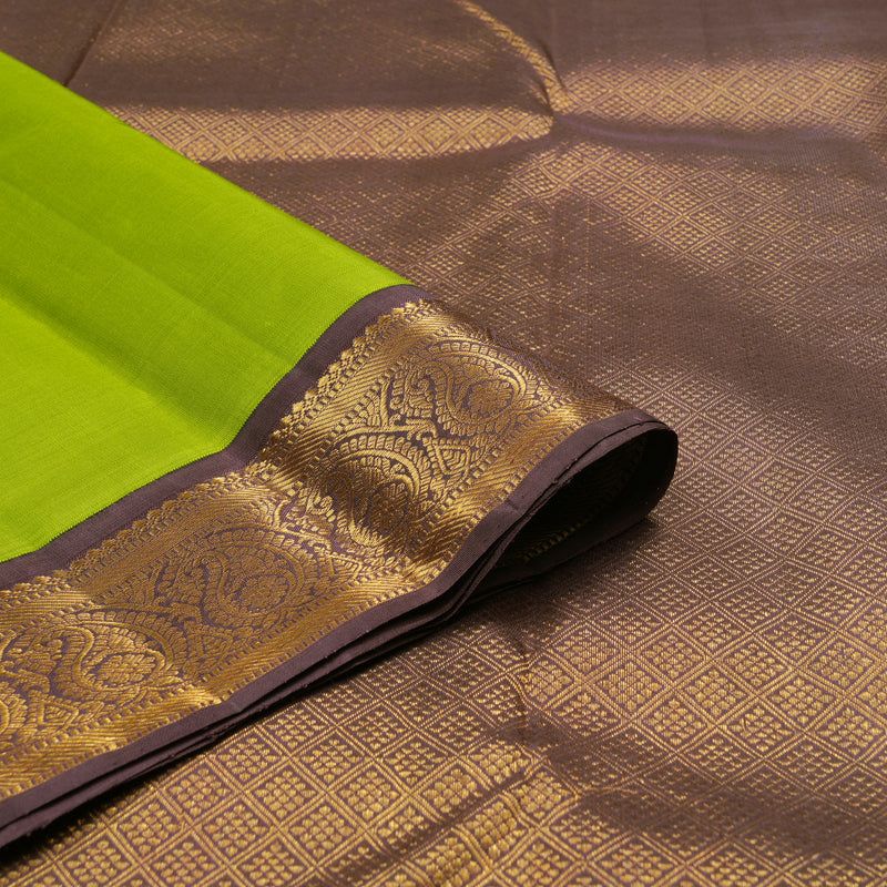 Hayagrivas Handloom Fluorescent Green Kanjivaram Silk Saree KBE1250I2-1