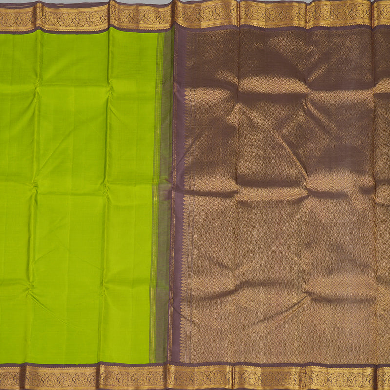 Hayagrivas Handloom Fluorescent Green Kanjivaram Silk Saree KBE1250I2-1
