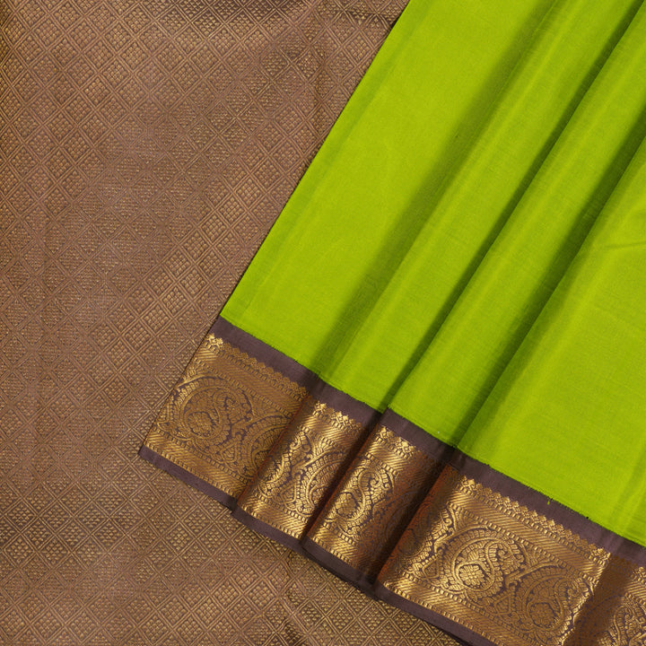 Hayagrivas Handloom Fluorescent Green Kanjivaram Silk Saree KBE1250I2-1