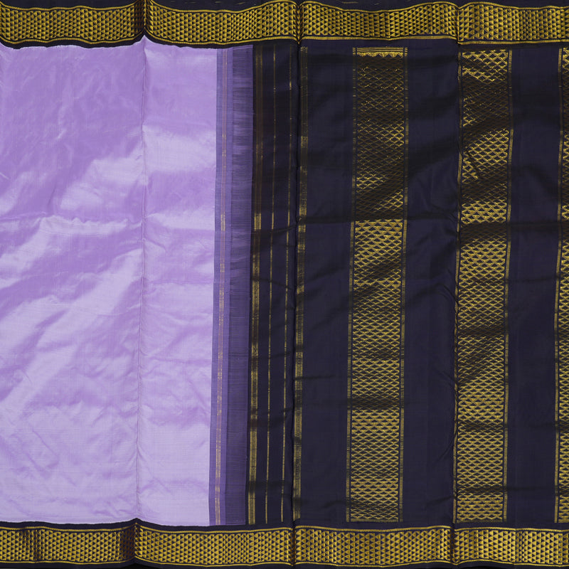 Hayagrivas Lilac Pure Ten Yards Silk Madisar with Nagapazham border KBE1255I10-1