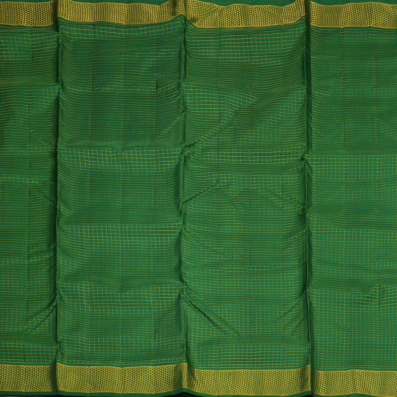 Hayagrivas Handloom Dark Green Kanjivaram Ten Yards Silk Saree KBE1255I2-1