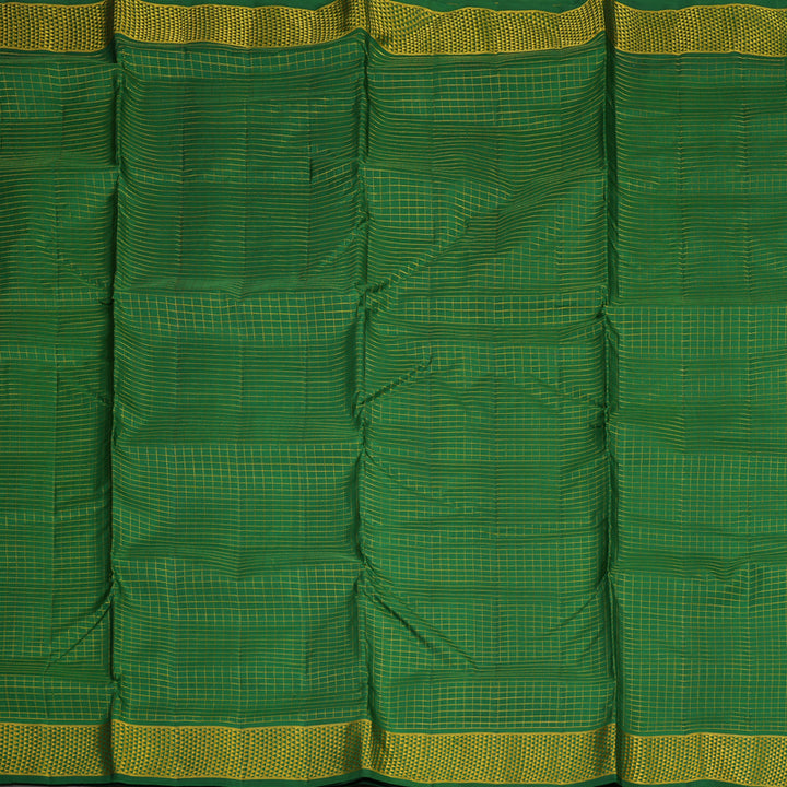 Hayagrivas Handloom Dark Green Kanjivaram Ten Yards Silk Saree KBE1255I2-1