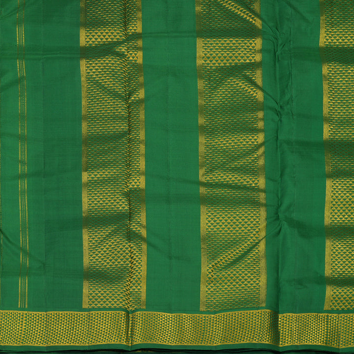 Hayagrivas Handloom Dark Green Kanjivaram Ten Yards Silk Saree KBE1255I2-1