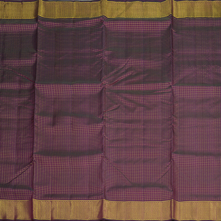 Hayagrivas Handloom Deep Violet Kanjivaram Ten Yards Silk Saree KBE1255I2-2