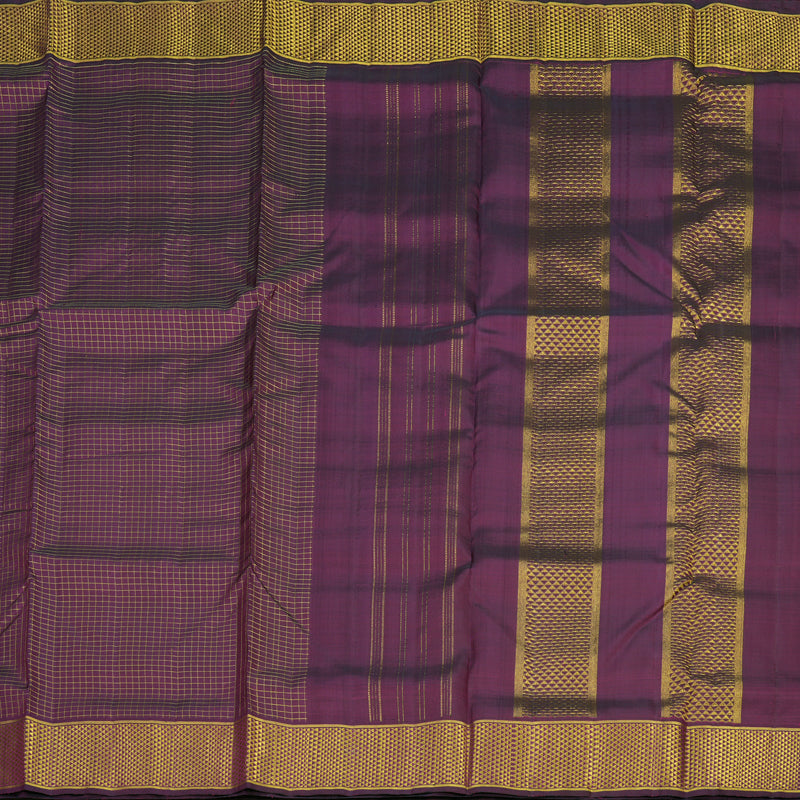 Hayagrivas Handloom Deep Violet Kanjivaram Ten Yards Silk Saree KBE1255I2-2