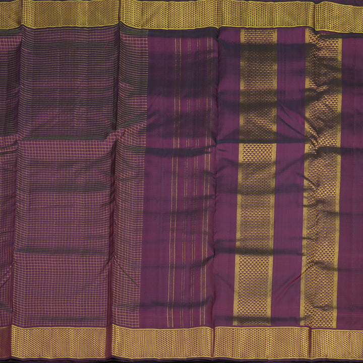 Hayagrivas Handloom Deep Violet Kanjivaram Ten Yards Silk Saree KBE1255I2-2