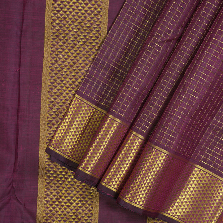 Hayagrivas Handloom Deep Violet Kanjivaram Ten Yards Silk Saree KBE1255I2-2