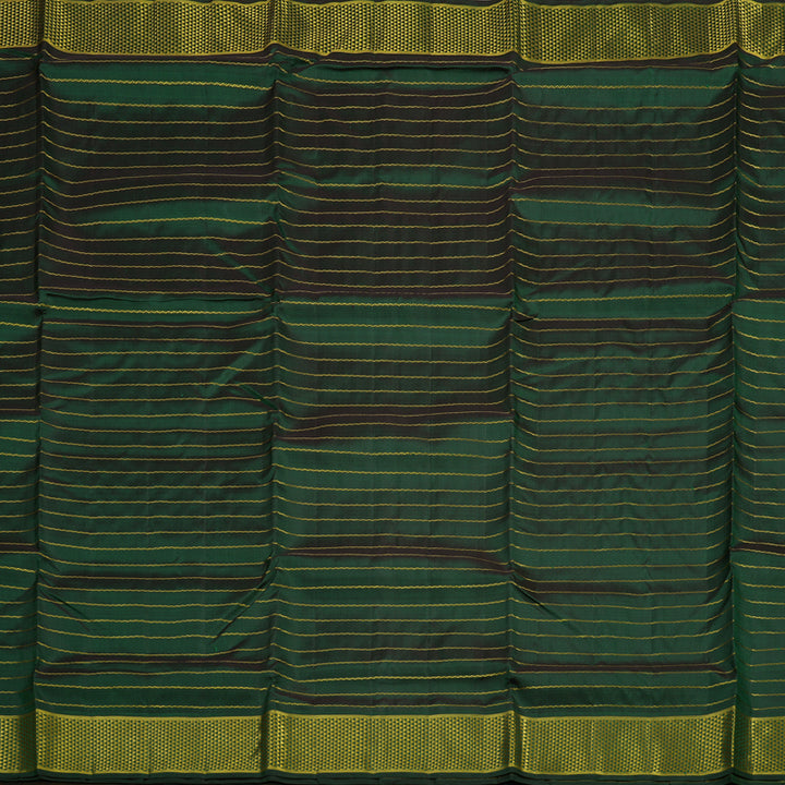 Hayagrivas Handloom Bottle Green Kanjivaram Ten Yards Silk Saree KBE1255I6-1