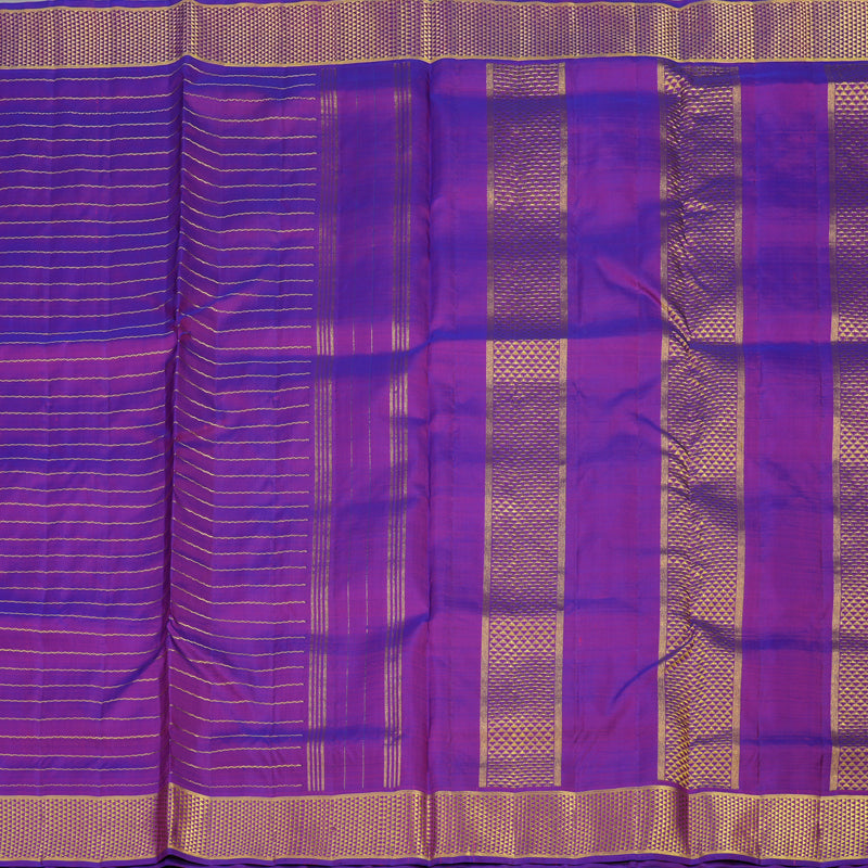 Hayagrivas Handloom Purple Kanjivaram Ten Yards Silk Saree KBE1255I9-1