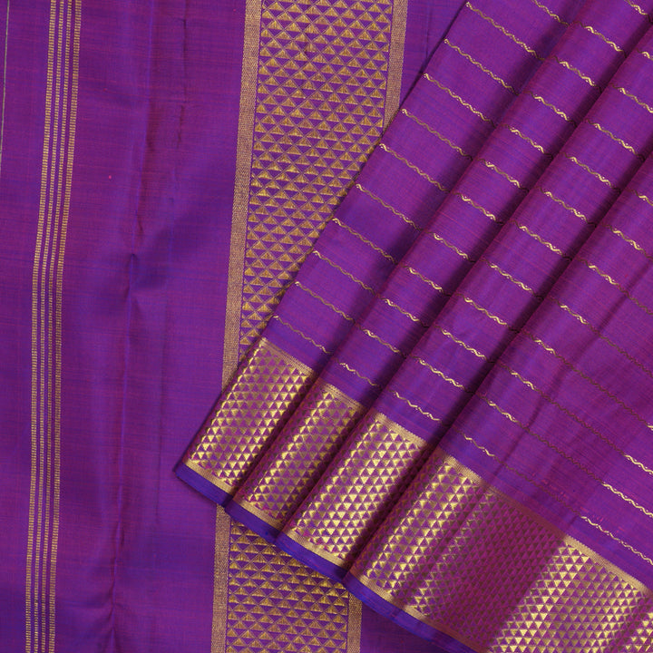 Hayagrivas Handloom Purple Kanjivaram Ten Yards Silk Saree KBE1255I9-1