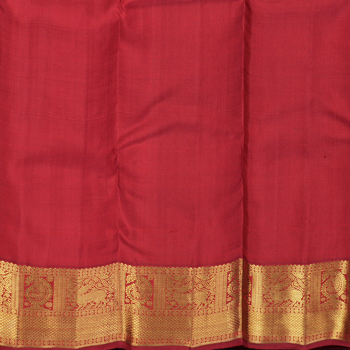 Hayagrivas Handloom Yellow Bridal Kanjivaram Silk Saree with Red border KBE1256I4-1