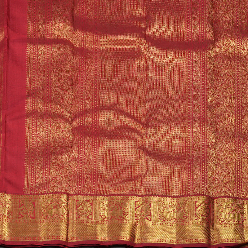 Hayagrivas Handloom Yellow Bridal Kanjivaram Silk Saree with Red border KBE1256I4-1