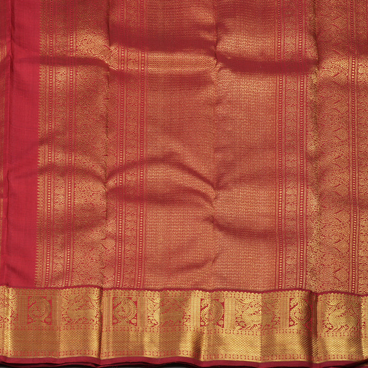 Hayagrivas Handloom Yellow Bridal Kanjivaram Silk Saree with Red border KBE1256I4-1