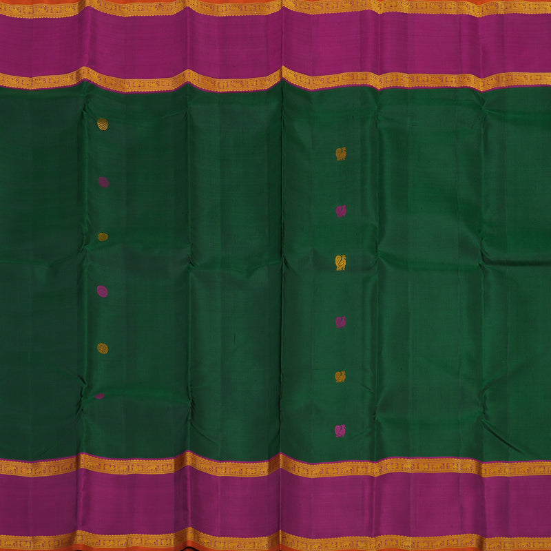 Hayagrivas Handloom Thread Work Silk Saree in Bottle Green KBE1259I1-1