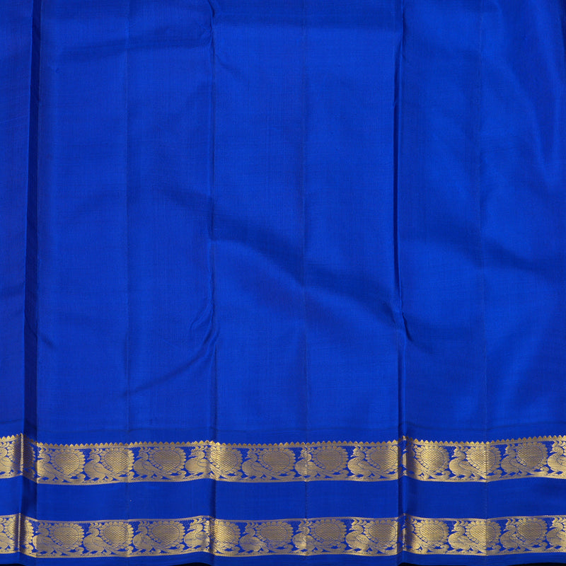 Hayagrivas Orange Handloom Kanjivaram Silk Saree with Blue Border KBE125D2-4