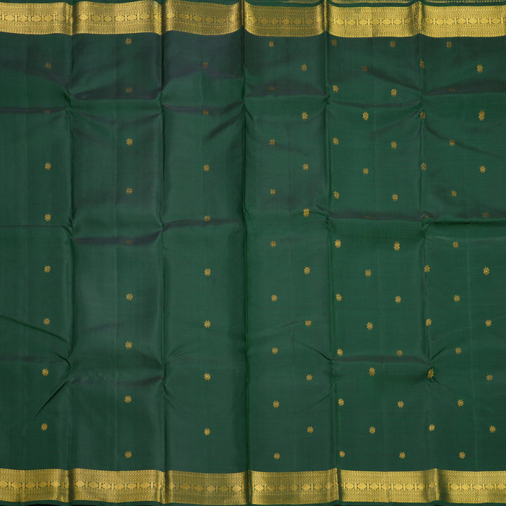 Hayagrivas Handloom Bottle Green Kanjivaram Silk Saree KBE1265I1-3