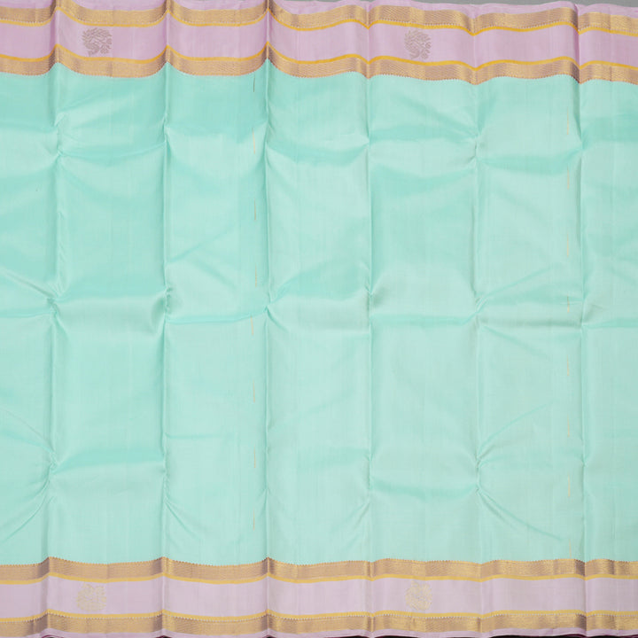 Hayagrivas Handloom Teal Kanjivaram Silk Saree with Rose Pink Border KBE1268I3-1