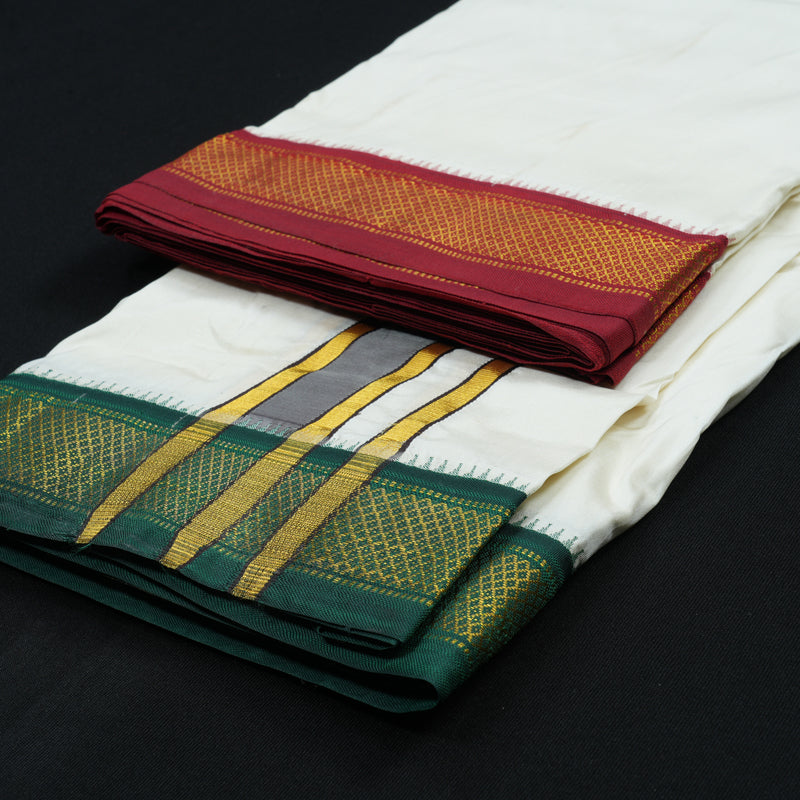 Hayagrivas Handloom 10*6 Silk Dhothi KBE1272I1-4