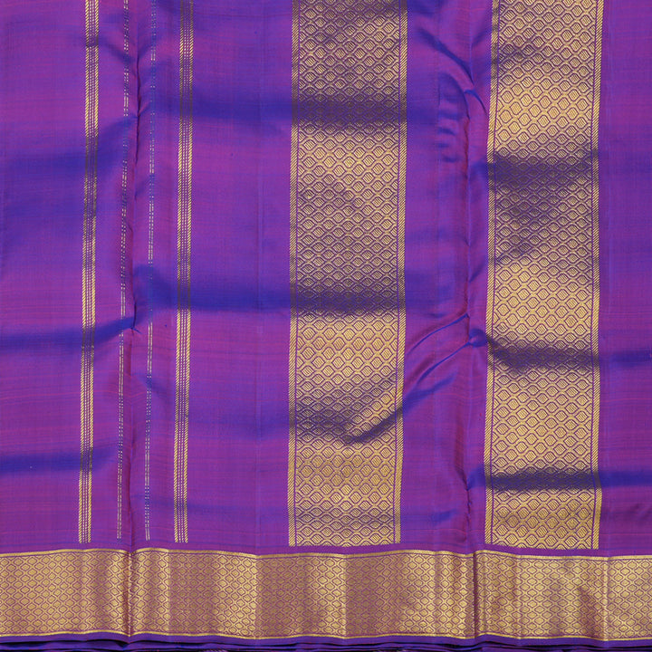Hayagrivas Mandhalir Handloom Kanjivaram Ten Yards Silk Saree with Purple Border KBE127D3-2