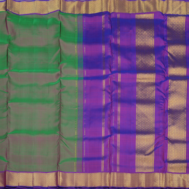 Hayagrivas Mandhalir Handloom Kanjivaram Ten Yards Silk Saree with Purple Border KBE127D3-2