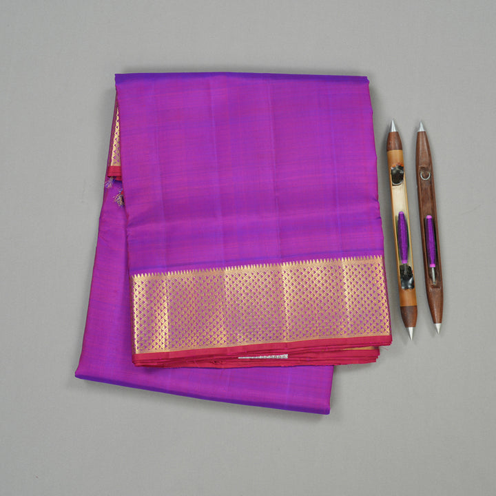 Hayagrivas Purple Handloom Kanjivaram Ten Yards Silk Saree KBE127D3-3