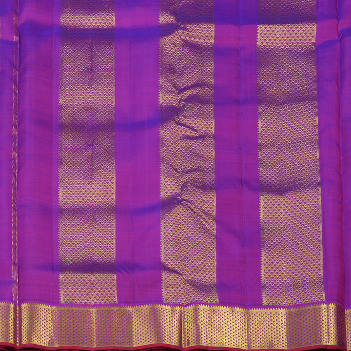 Hayagrivas Purple Handloom Kanjivaram Ten Yards Silk Saree KBE127D3-3
