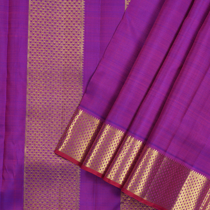 Hayagrivas Purple Handloom Kanjivaram Ten Yards Silk Saree KBE127D3-3