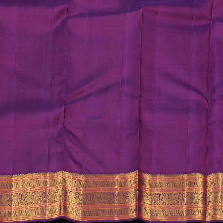 Hayagrivas Sandal Handloom Kanjivaram Silk Saree with Purple Border KBE127D5-1