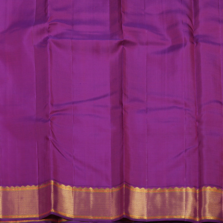 Hayagrivas Handloom Kanjivarm silk saree in Fluorescent green with purple Korvai KBE127D5-4